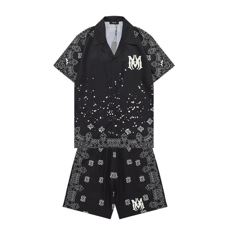 DJ-AMIRI Silk Shorts Shirt Set